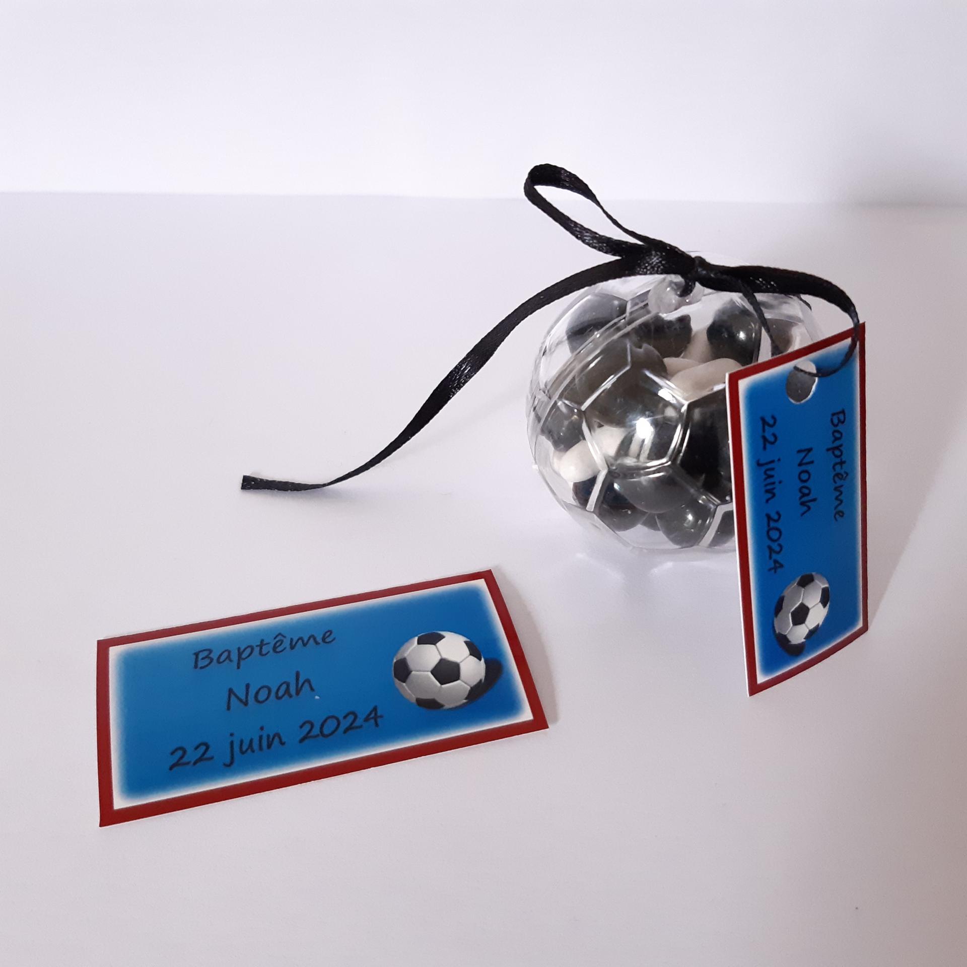 Contenant à dragées ballon de foot - Plexi - 6 cm